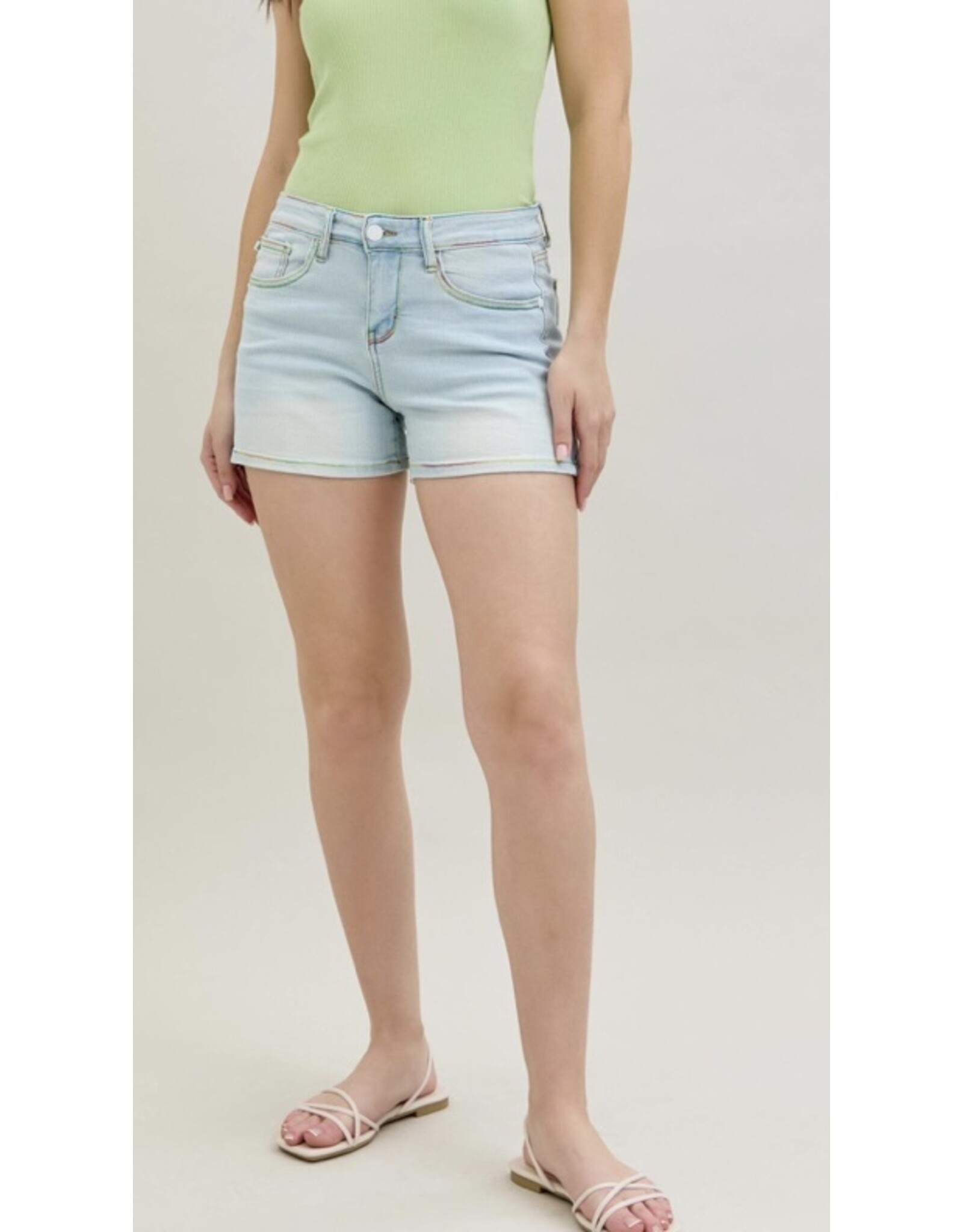 Judy Blue Judy Blue MR Rainbow Thread Shorts