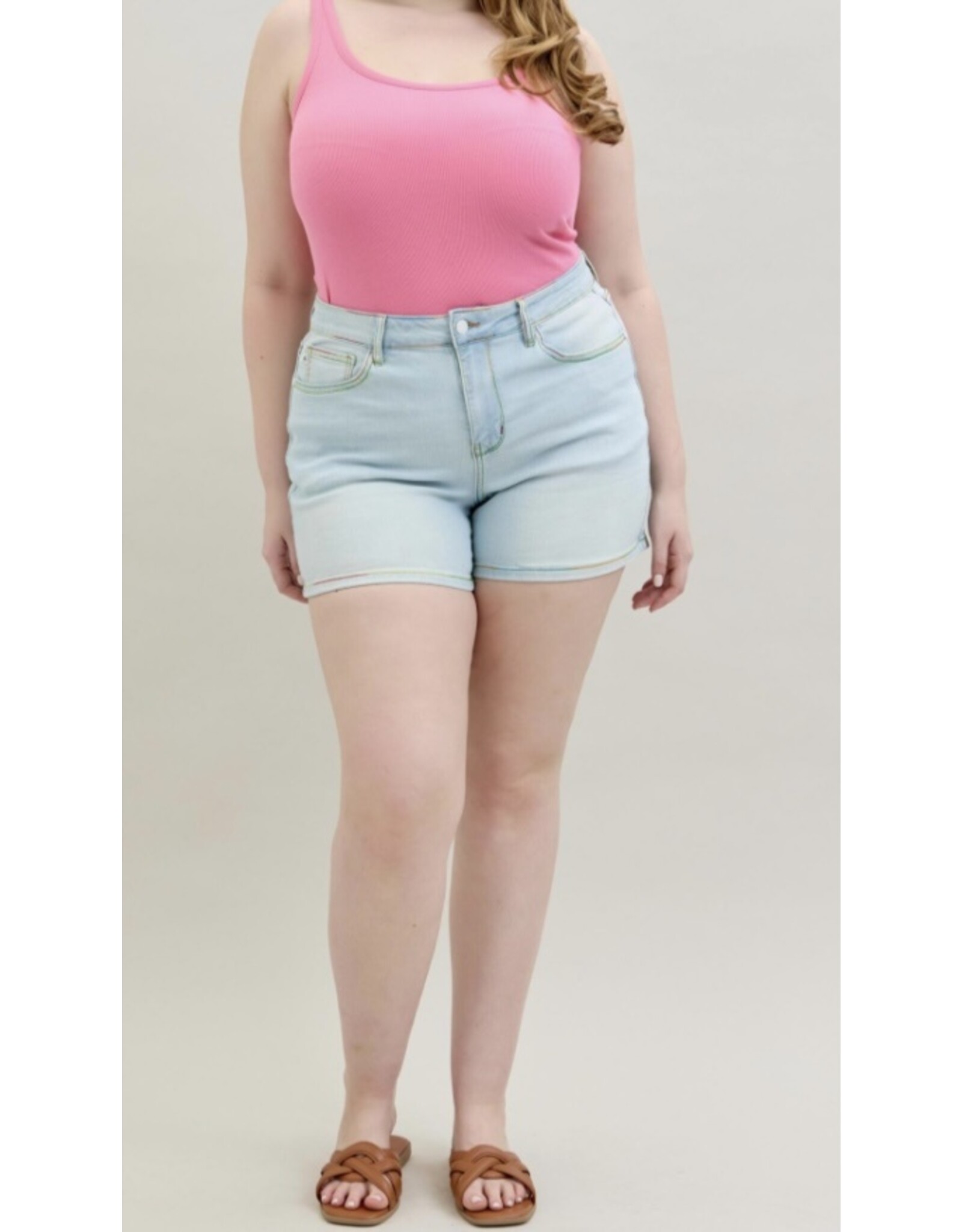 Judy Blue Judy Blue MR Rainbow Thread Shorts