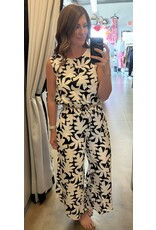 Leaf sleeveless drawstring top