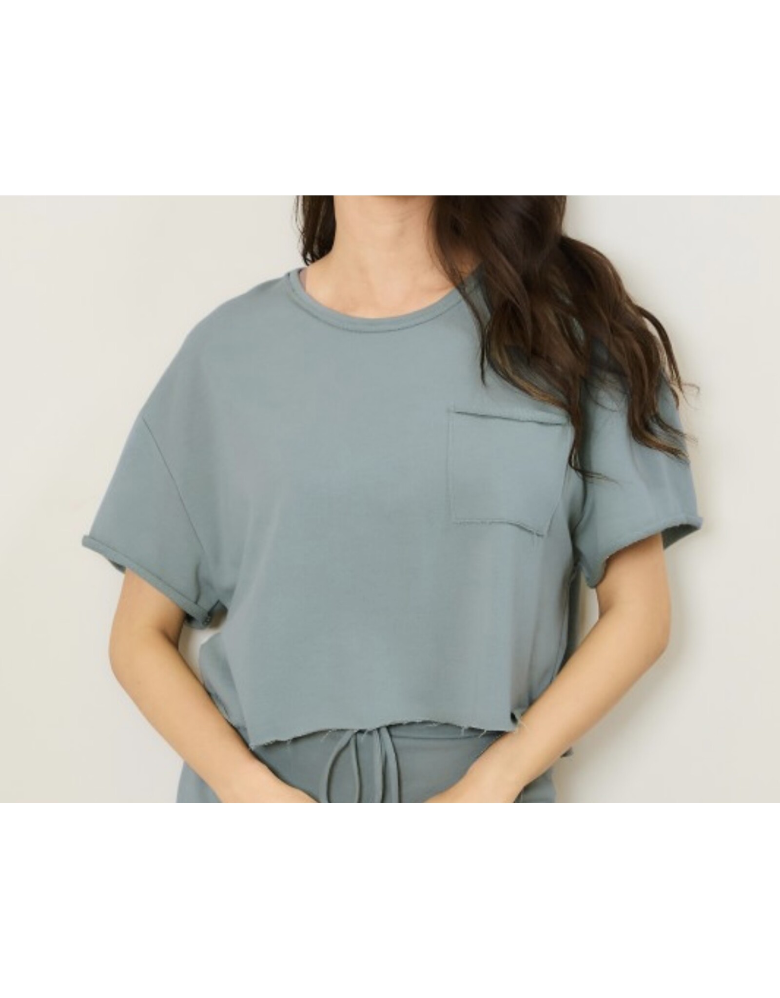 Raw hem tee