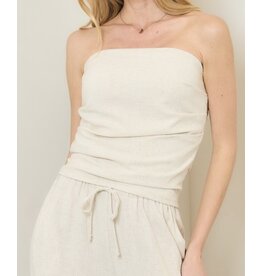Linen pleated tube top