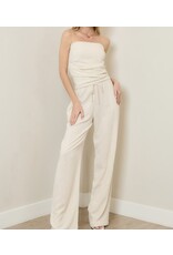 Linen pleated tube top
