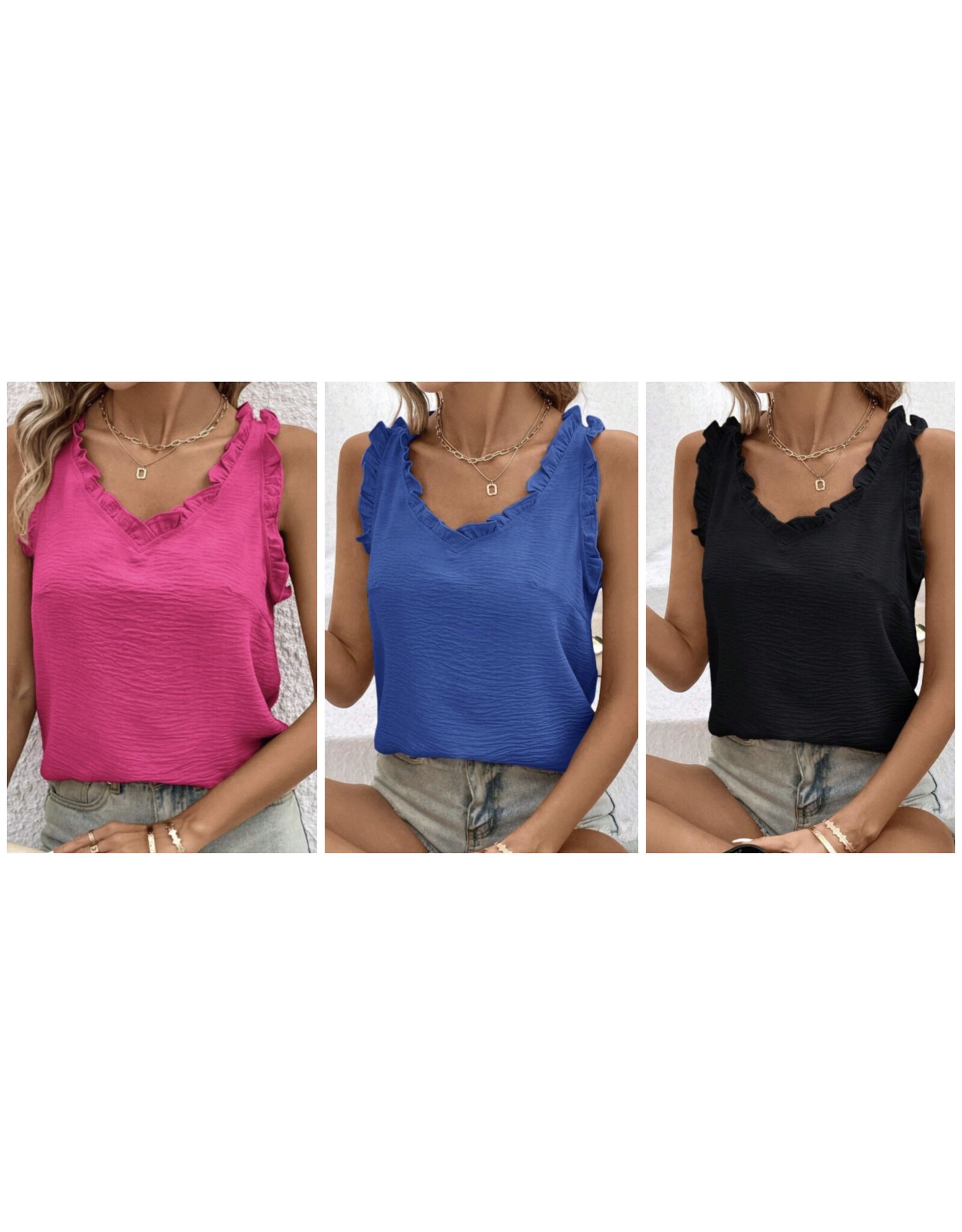 Miss sparkling Ruffle Trim Tank