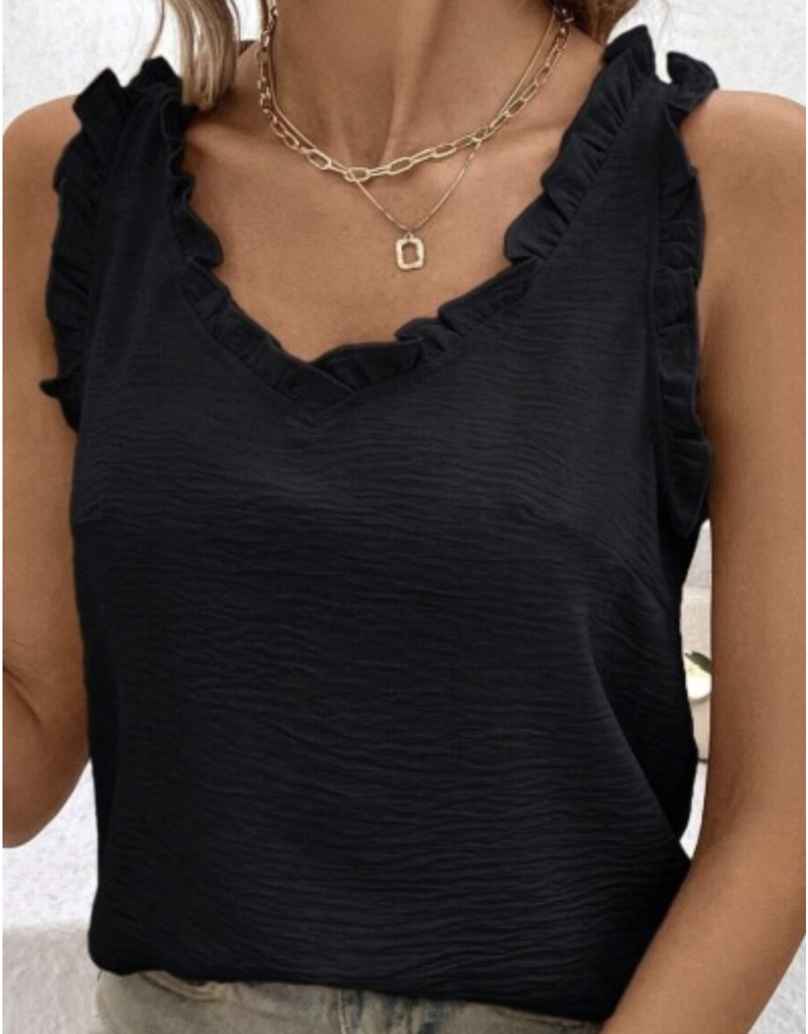 Miss sparkling Ruffle Trim Tank