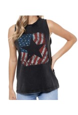 American Flag Star vantage graphic tank top