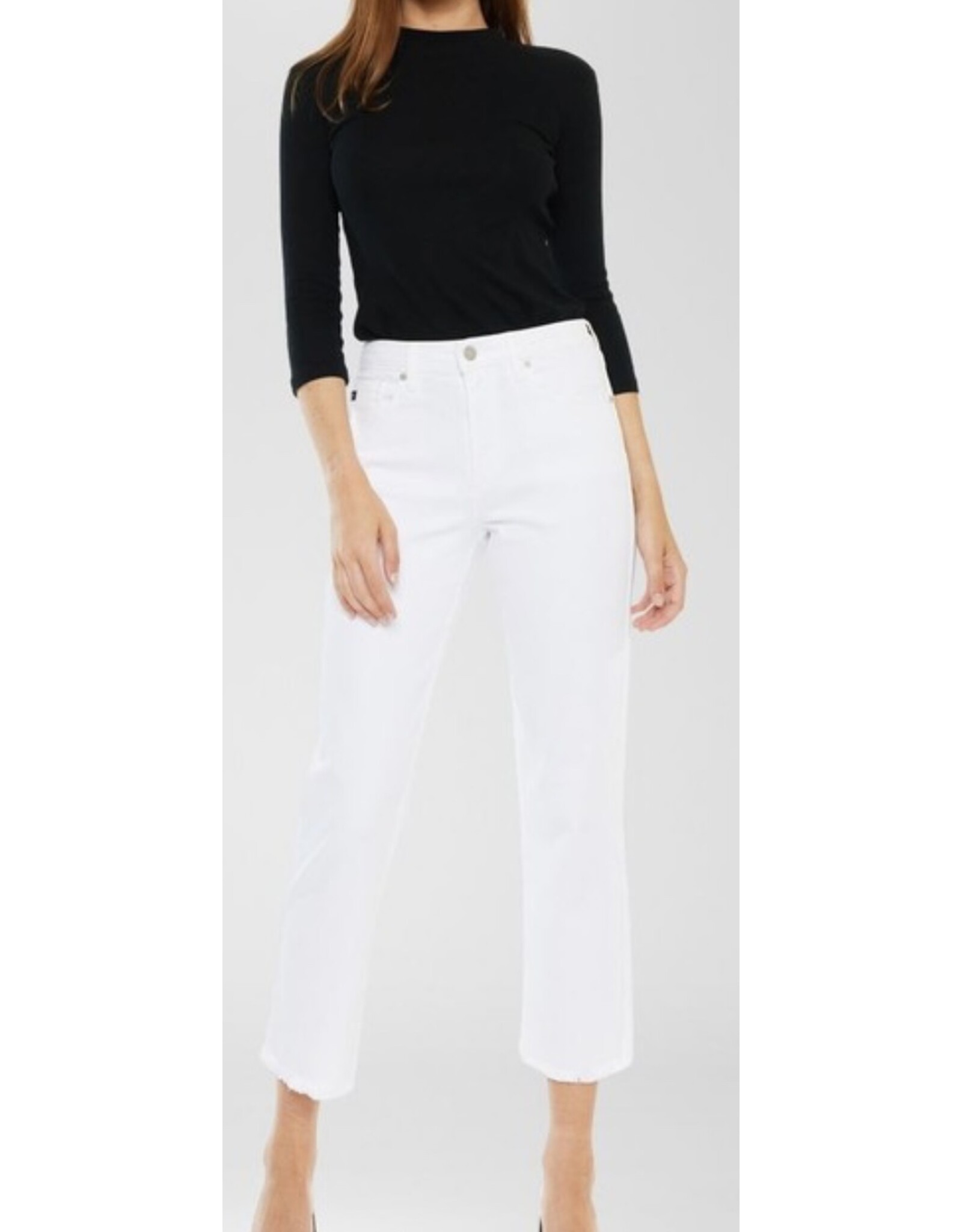 Kancan HR crop straight white jeans