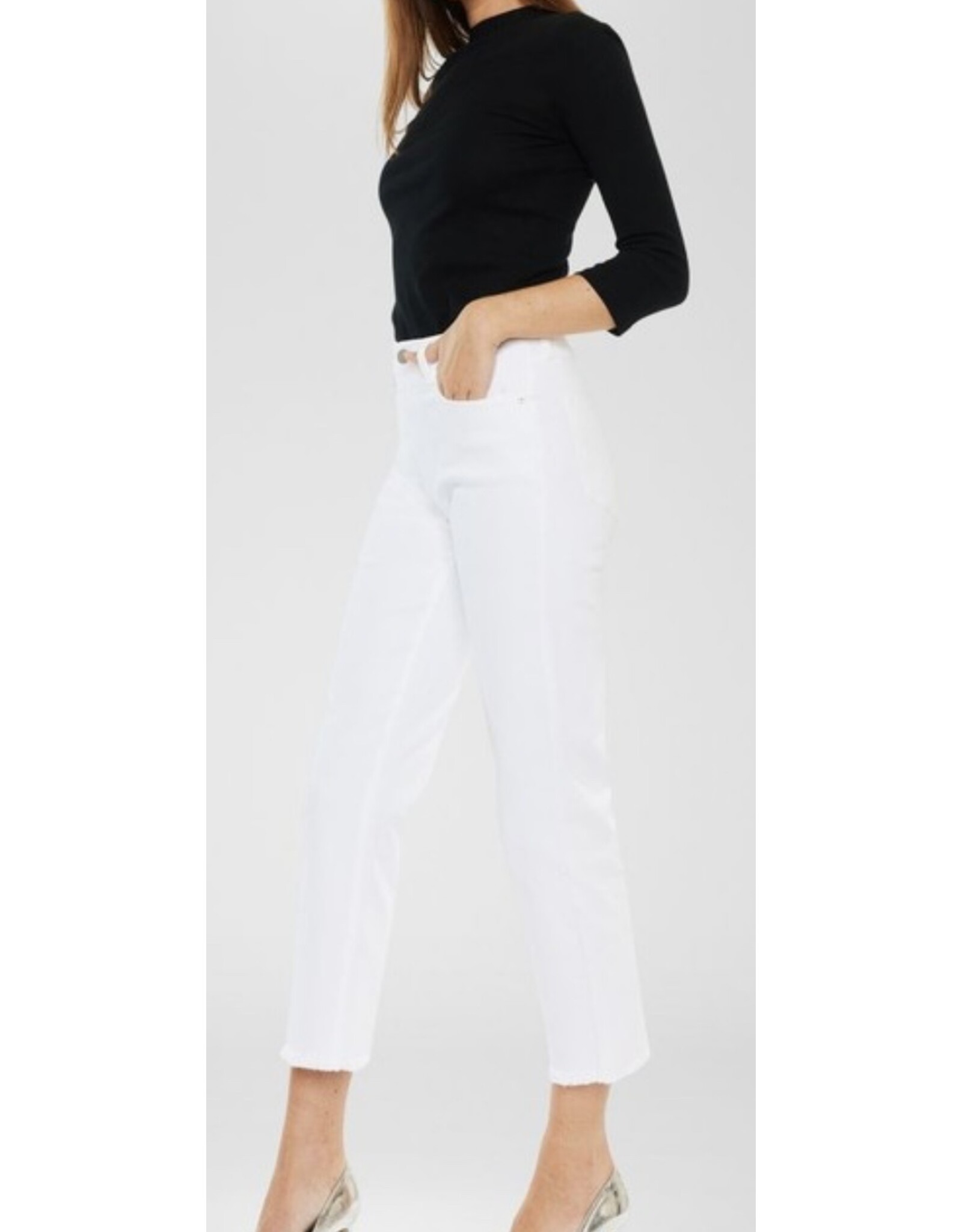 Kancan HR crop straight white jeans