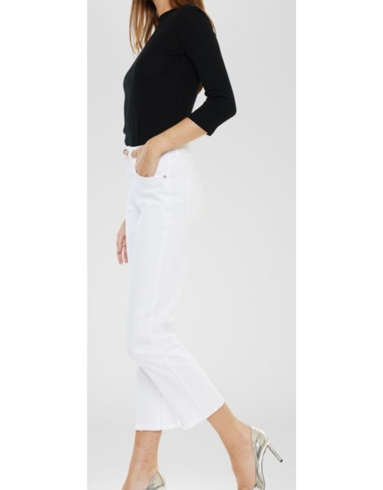 Kancan HR crop straight white jeans