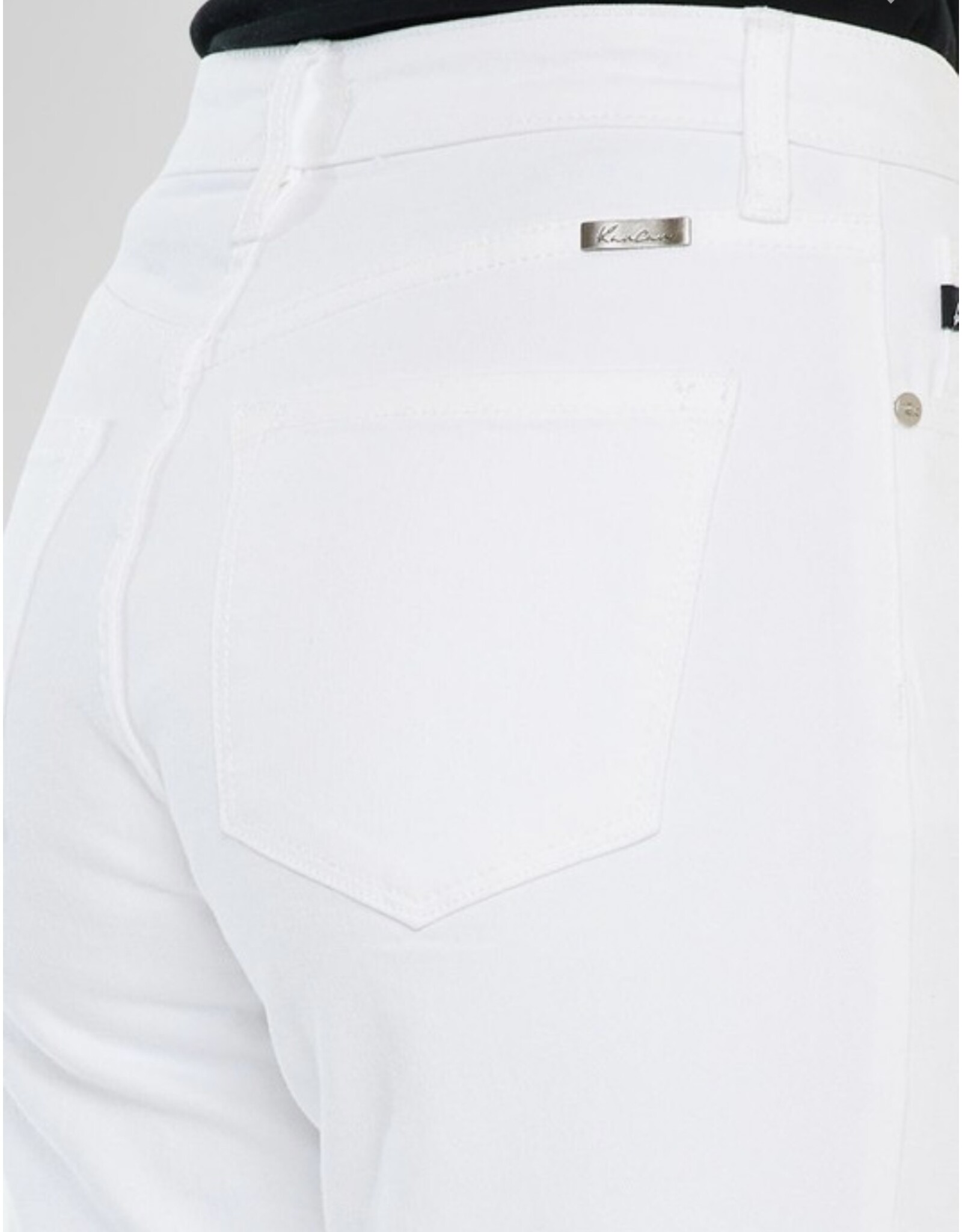 Kancan HR crop straight white jeans