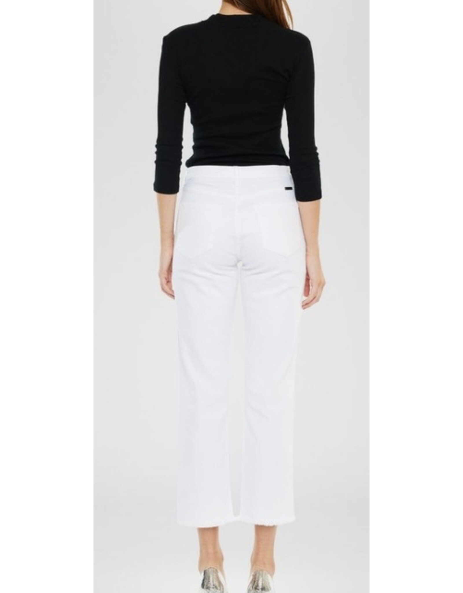Kancan HR crop straight white jeans