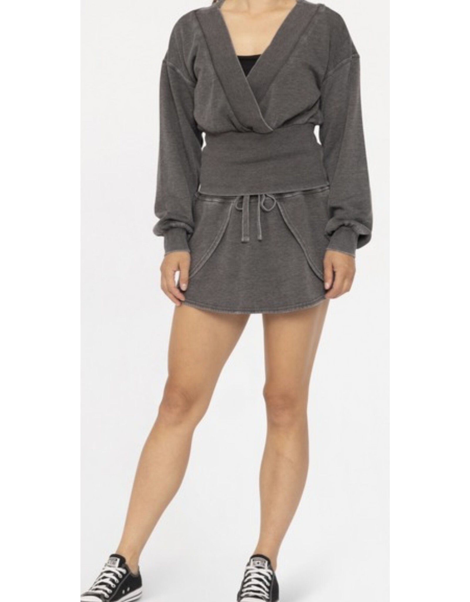 mono b burned out fleece skort