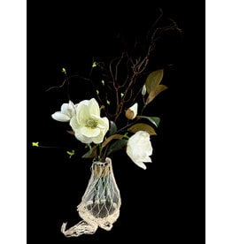 Tall net cream floral