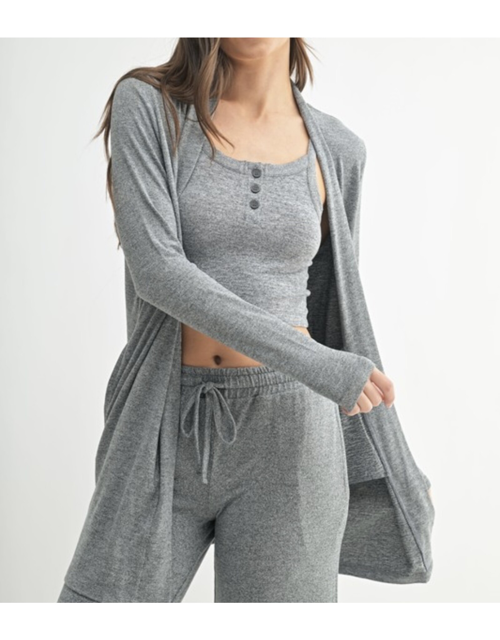 mono b brushed hacci cardigan