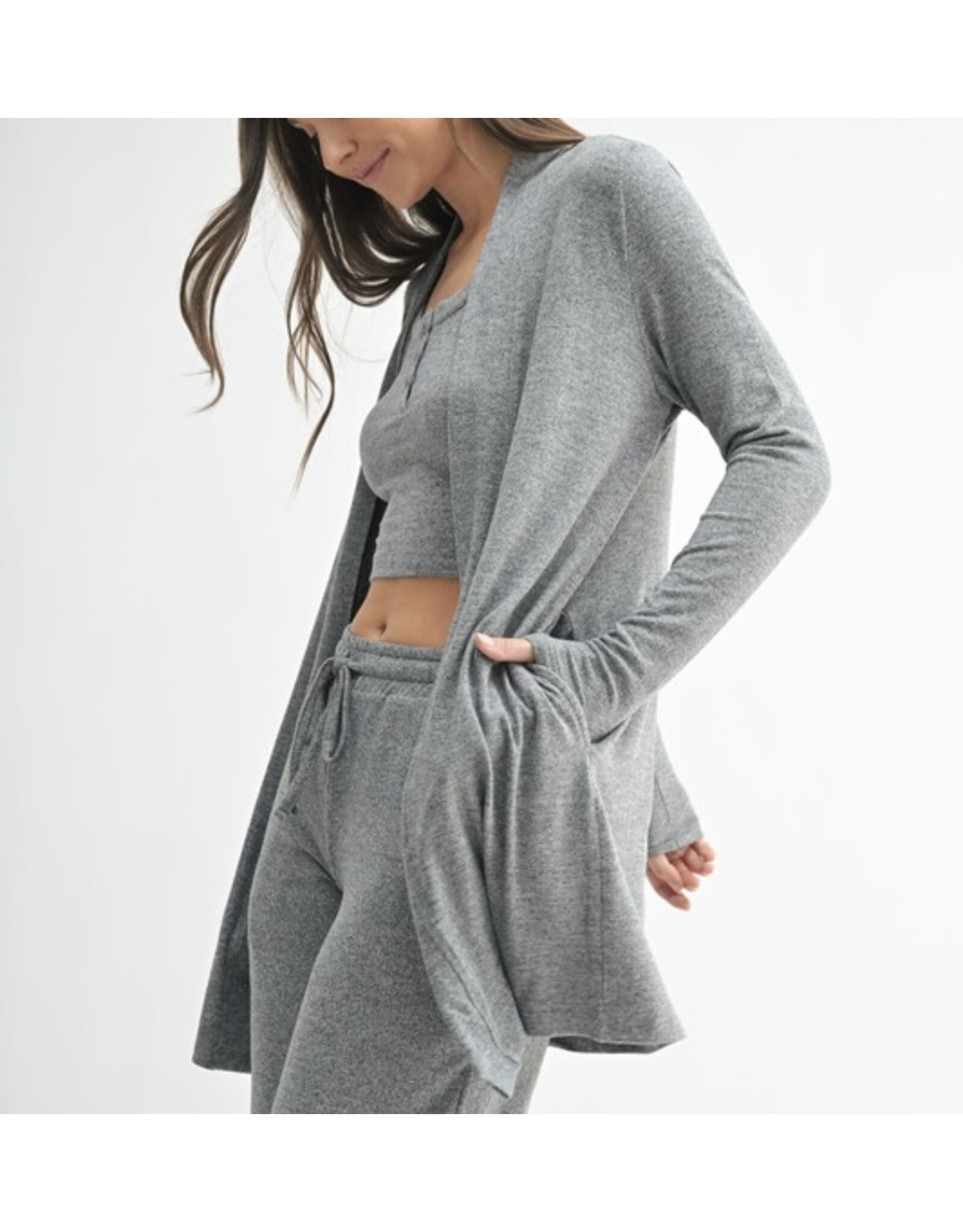 mono b brushed hacci cardigan
