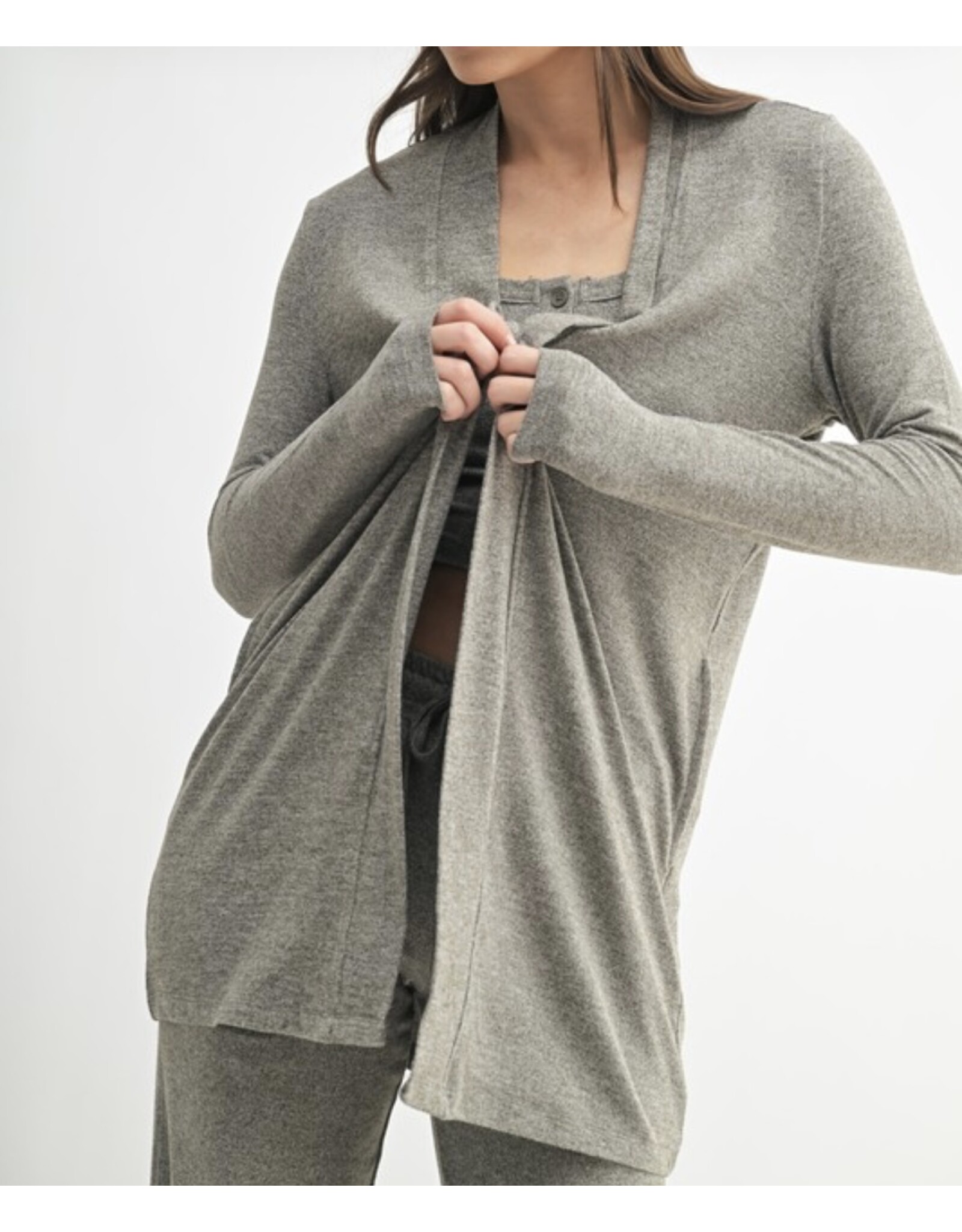 mono b brushed hacci cardigan