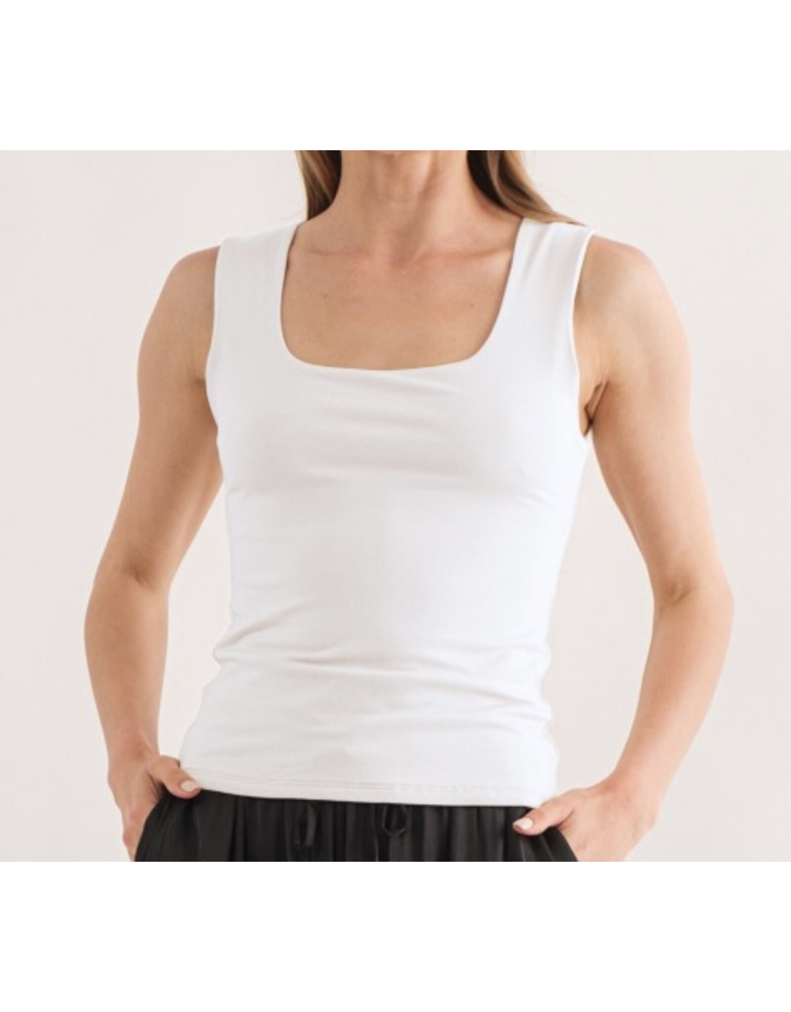 Square neck wide strap tank