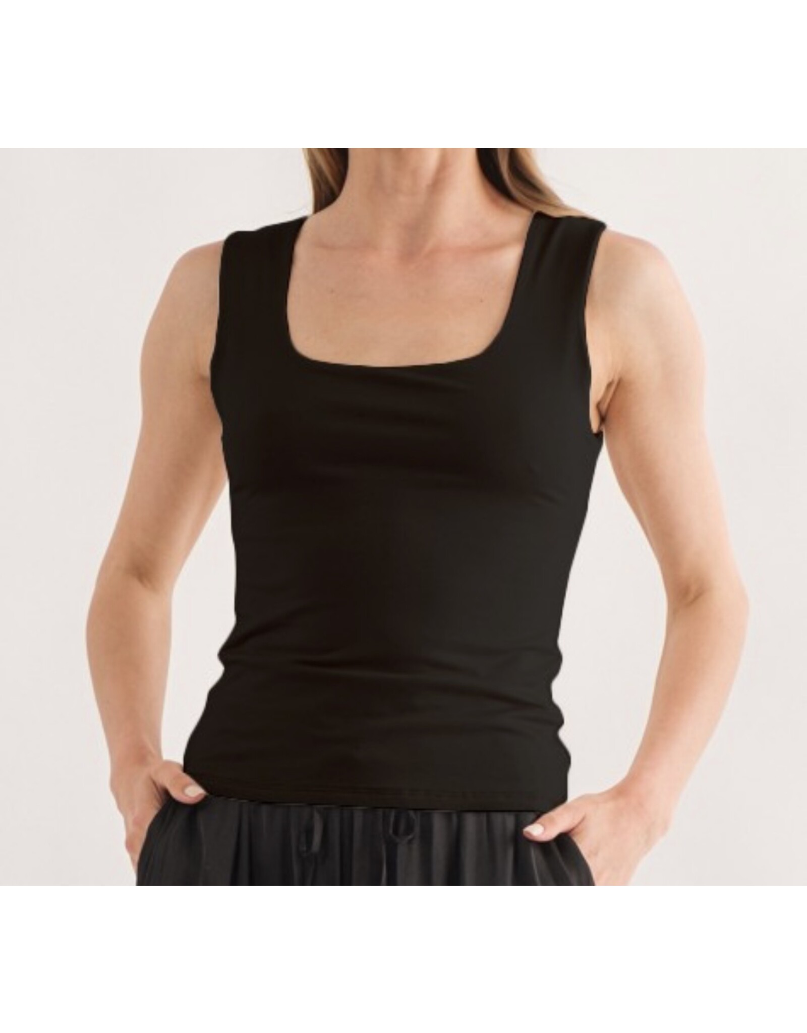 Square neck wide strap tank