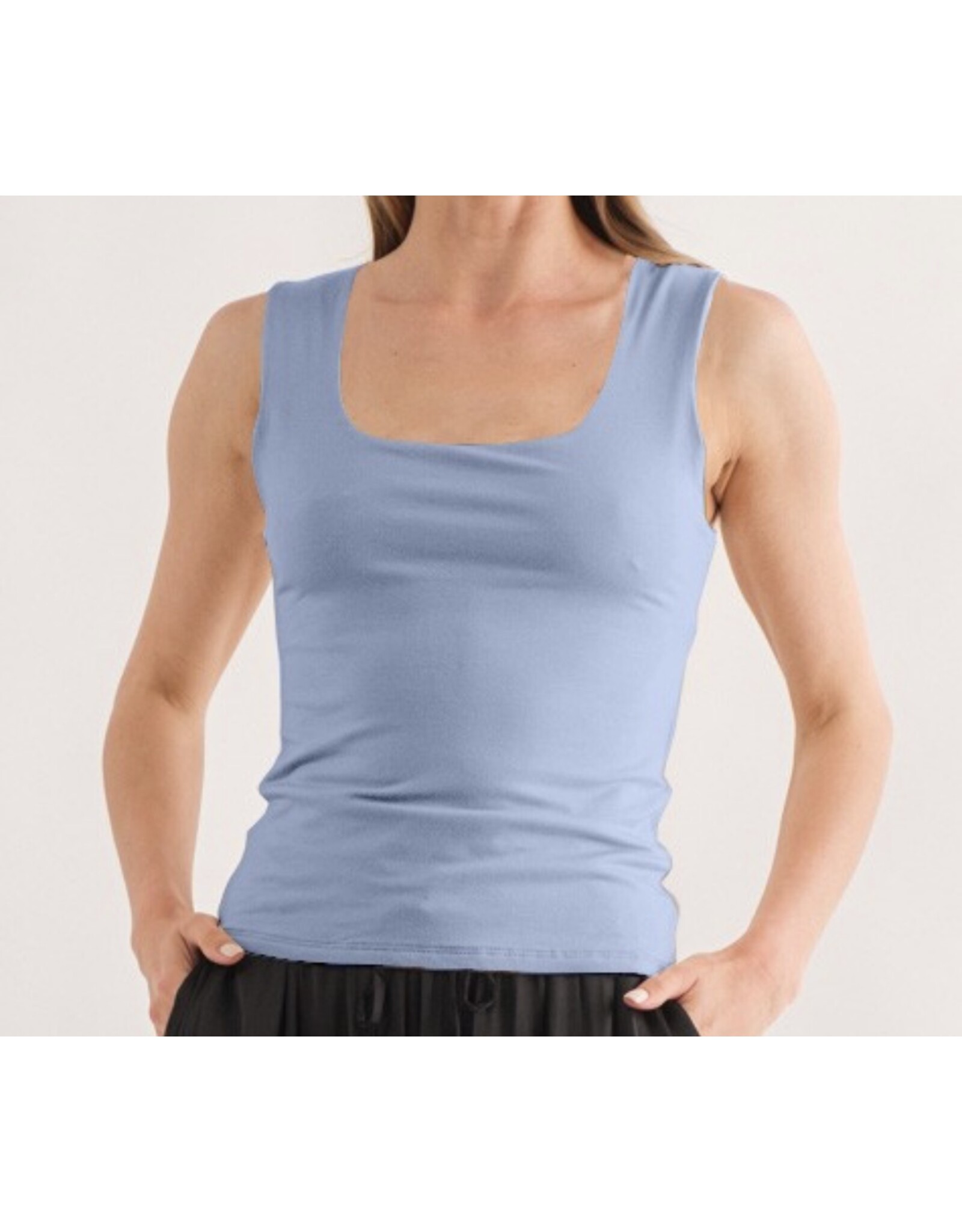 Square neck wide strap tank