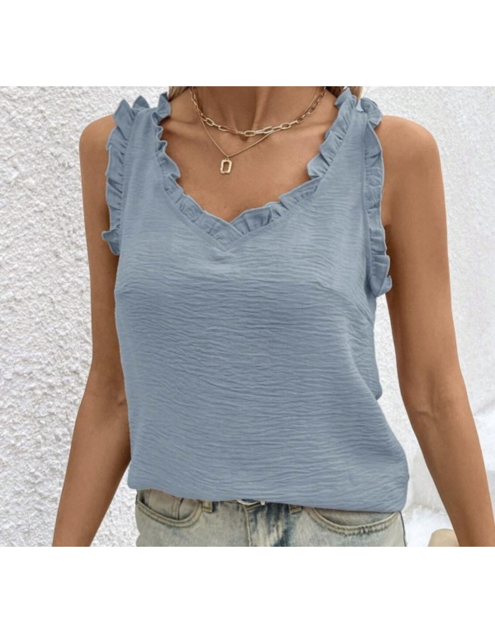 Miss sparkling Ruffle Trim Tank