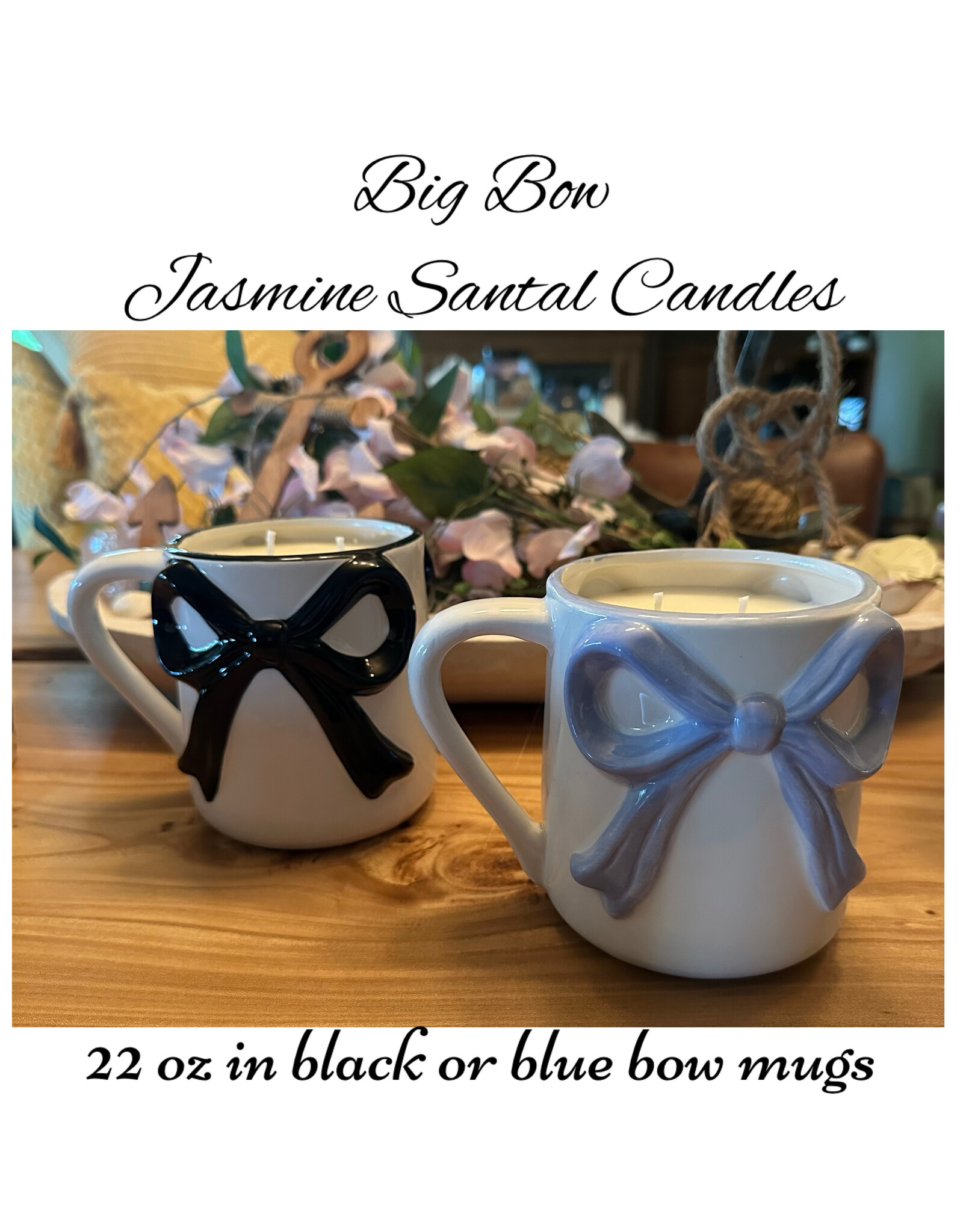 LATA Big bow santal jasmine candles
