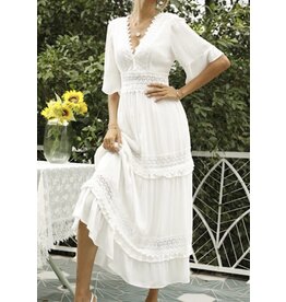Miss sparkling Maxi dress w/ lace detailing (ivory)