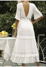 Miss sparkling Maxi dress w/ lace detailing (ivory)