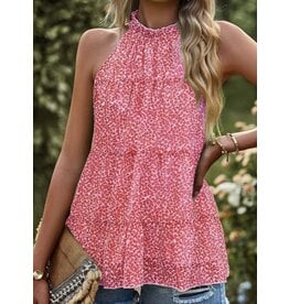 Miss sparkling Floral ruffle tie halter top