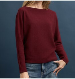 Seersucker boat neck l/s top