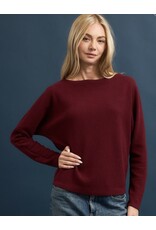 Seersucker boat neck l/s top