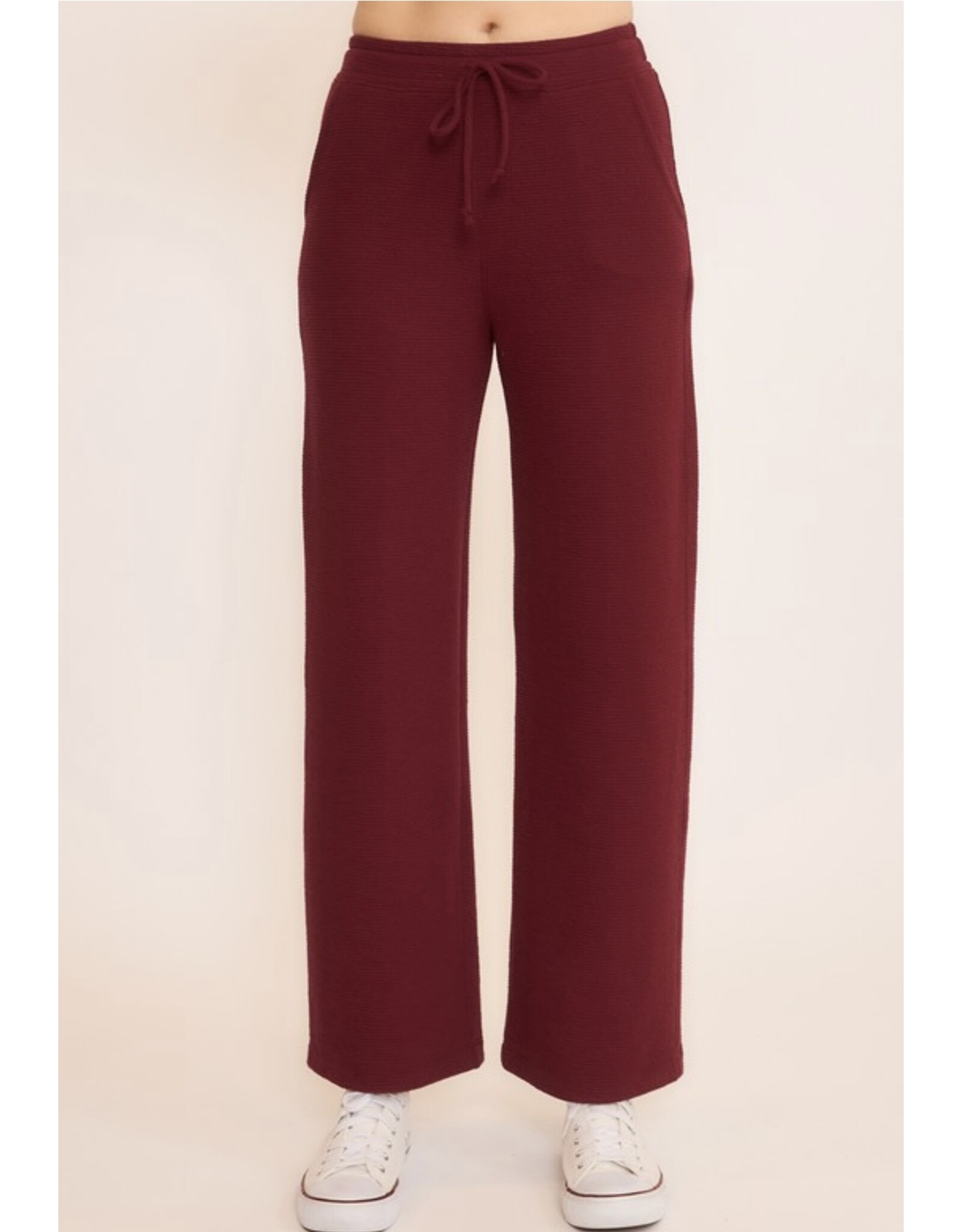 Seersucker wide leg pants