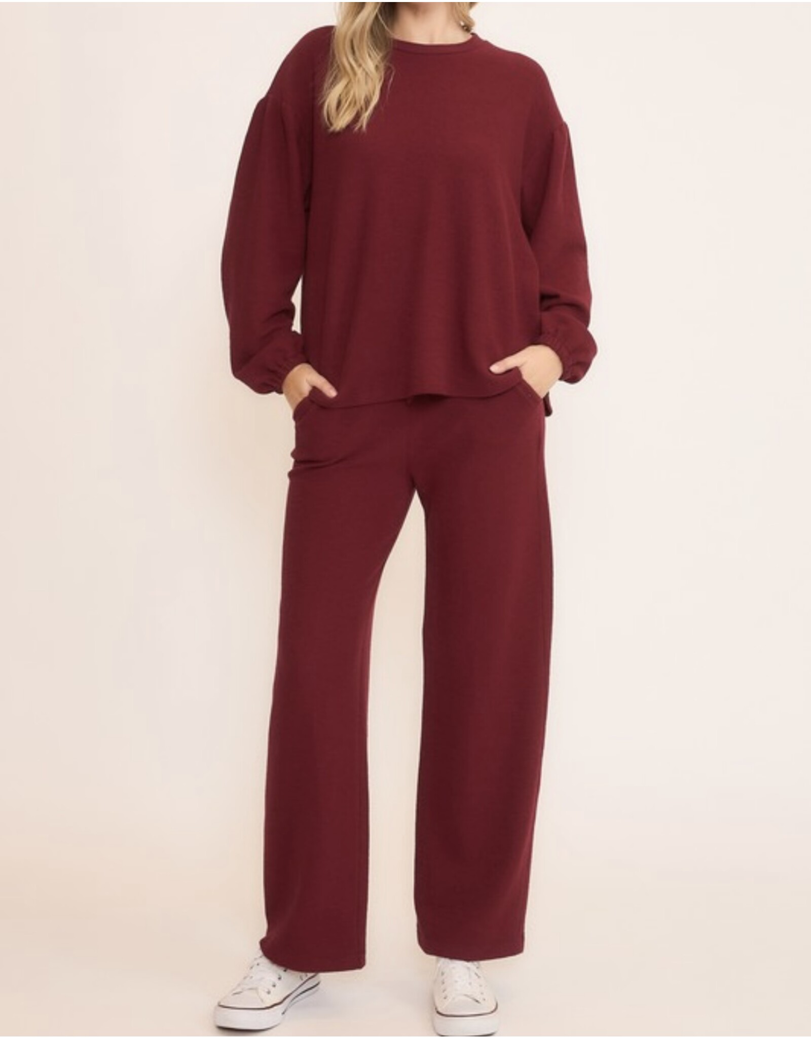 Seersucker wide leg pants