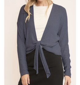 Brush rib cardigan
