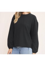 Seersucker open back puff top