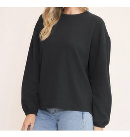 Seersucker open back puff top