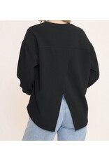 Seersucker open back puff top