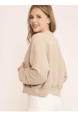 Seersucker semi crop cardigan