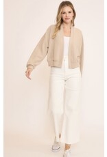 Seersucker semi crop cardigan