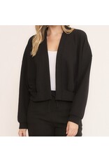 Seersucker semi crop cardigan