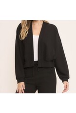 Seersucker semi crop cardigan