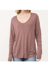 Slubby v neck l/s top