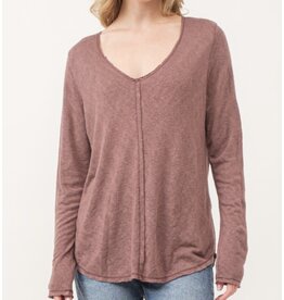 Slubby v neck l/s top