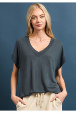 Hacci slub v neck top