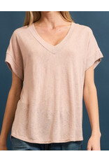 Hacci slub v neck top