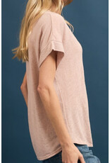 Hacci slub v neck top