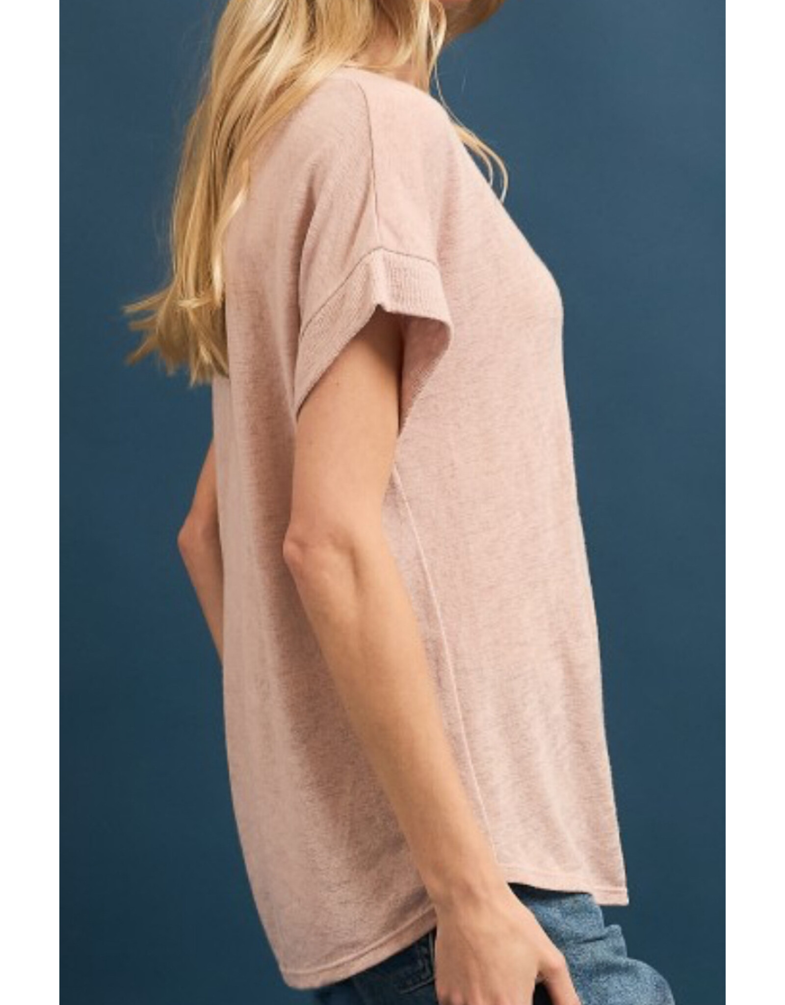 Hacci slub v neck top