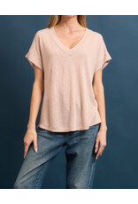 Hacci slub v neck top