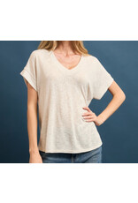 Hacci slub v neck top