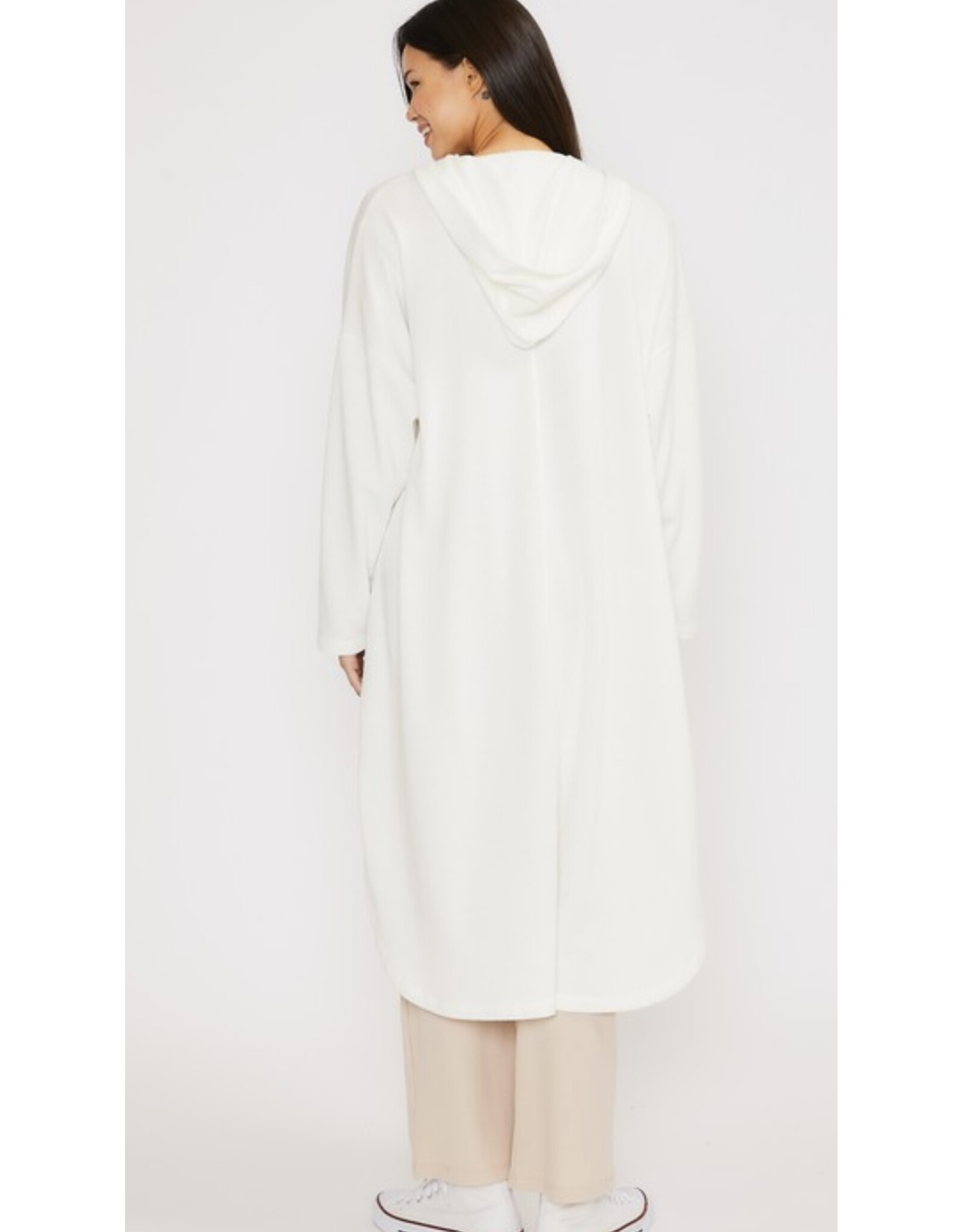 French terry hooded long cardi