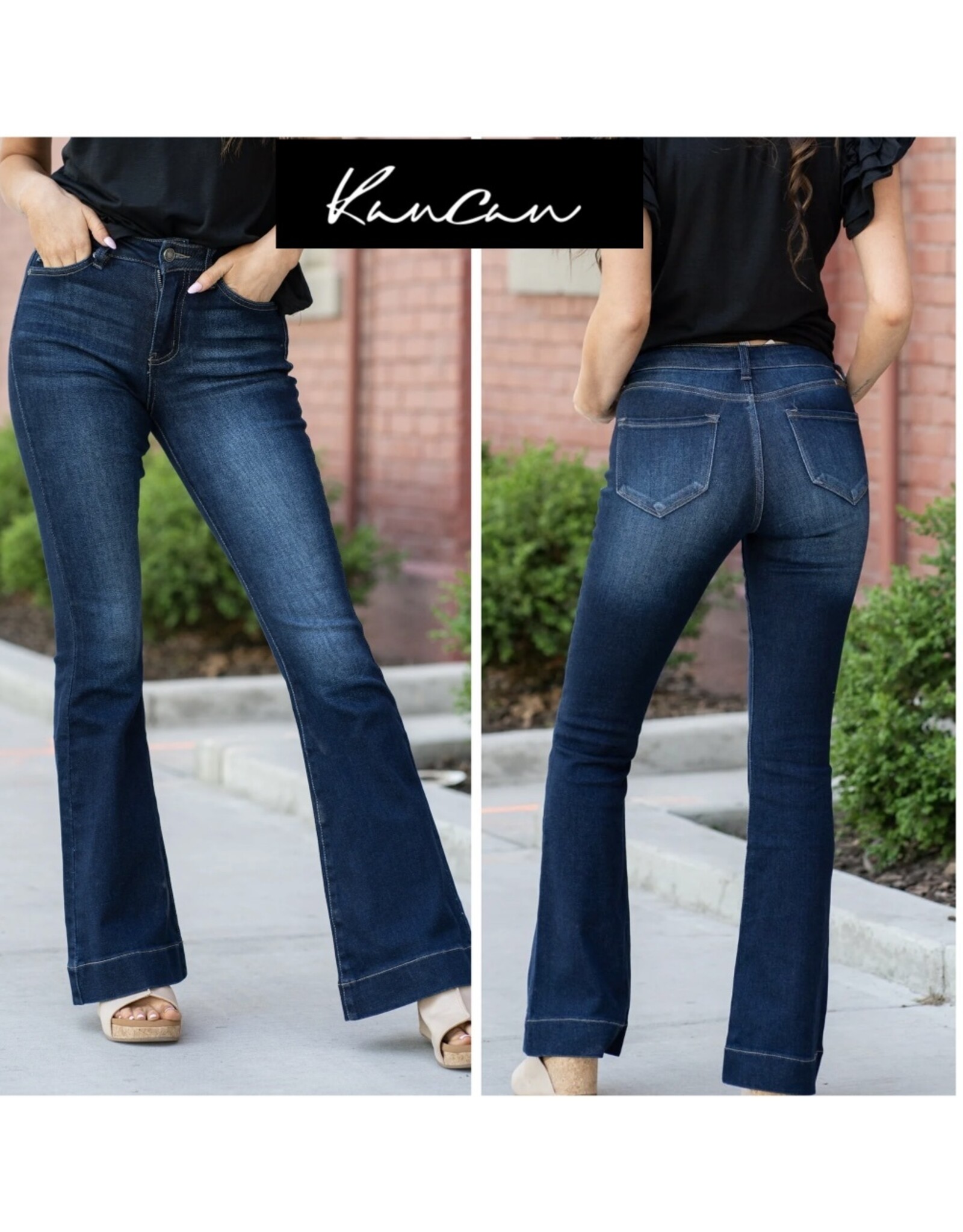 Kancan Roxanne HR Flare Dark Jeans