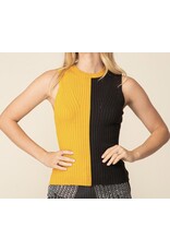Game Day Contrast Sweater Ribbed Top